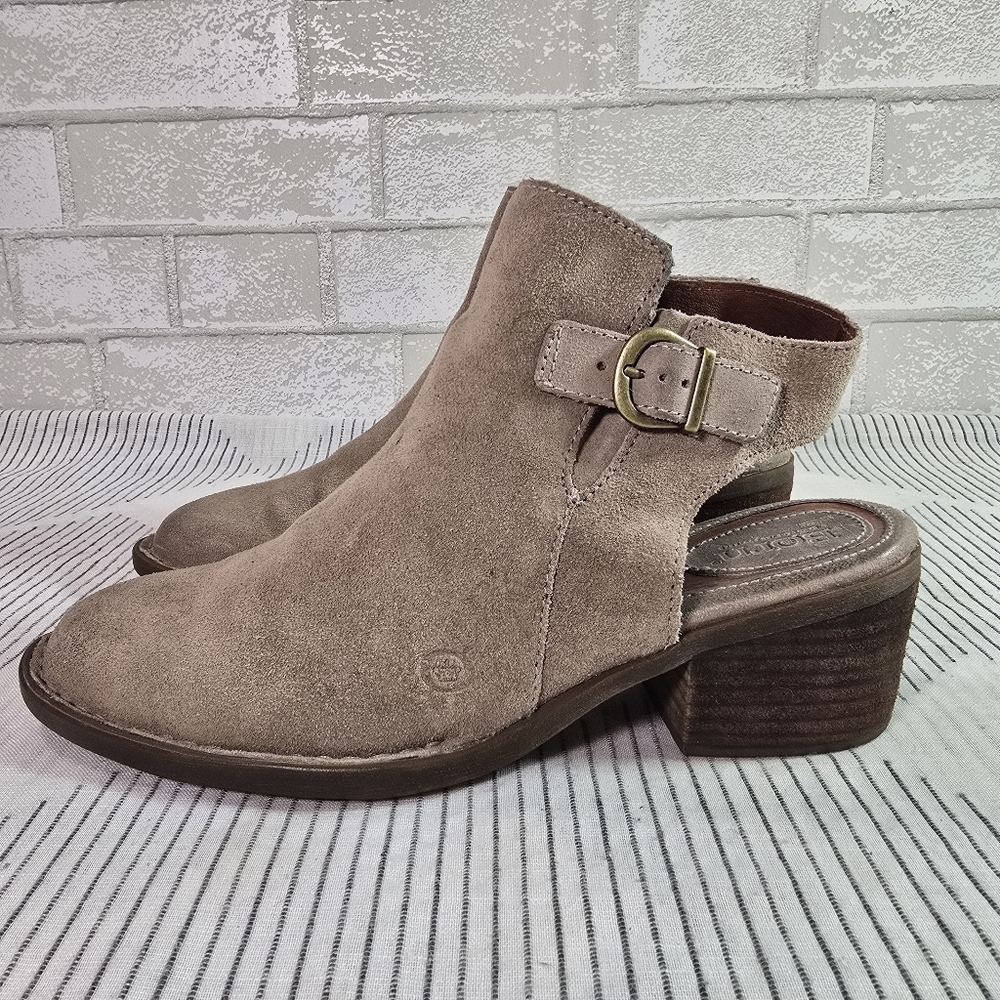 Born Leather Booties Brown/tan Sling Back Ankle Size 8.5 - Picture 7 of 12